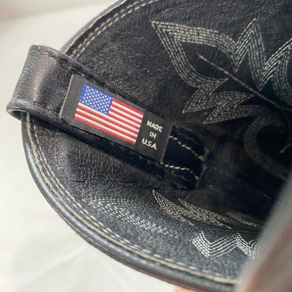 VTG Dan Post Black Teju Lizard Leather Embroidered Western Cowboy Boots Womens 5 - Picture 12 of 14